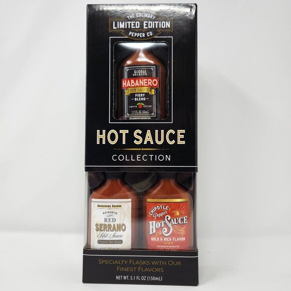 NIB The Culinary Pepper Co Limited Edition Hot Sauce Collection Set of 3 Sauces - Picture 1 of 14